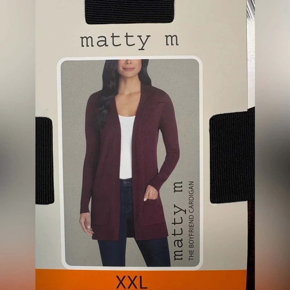 NWT Marty M Women’s Merlot Boyfriend Cardigan | Size XXL